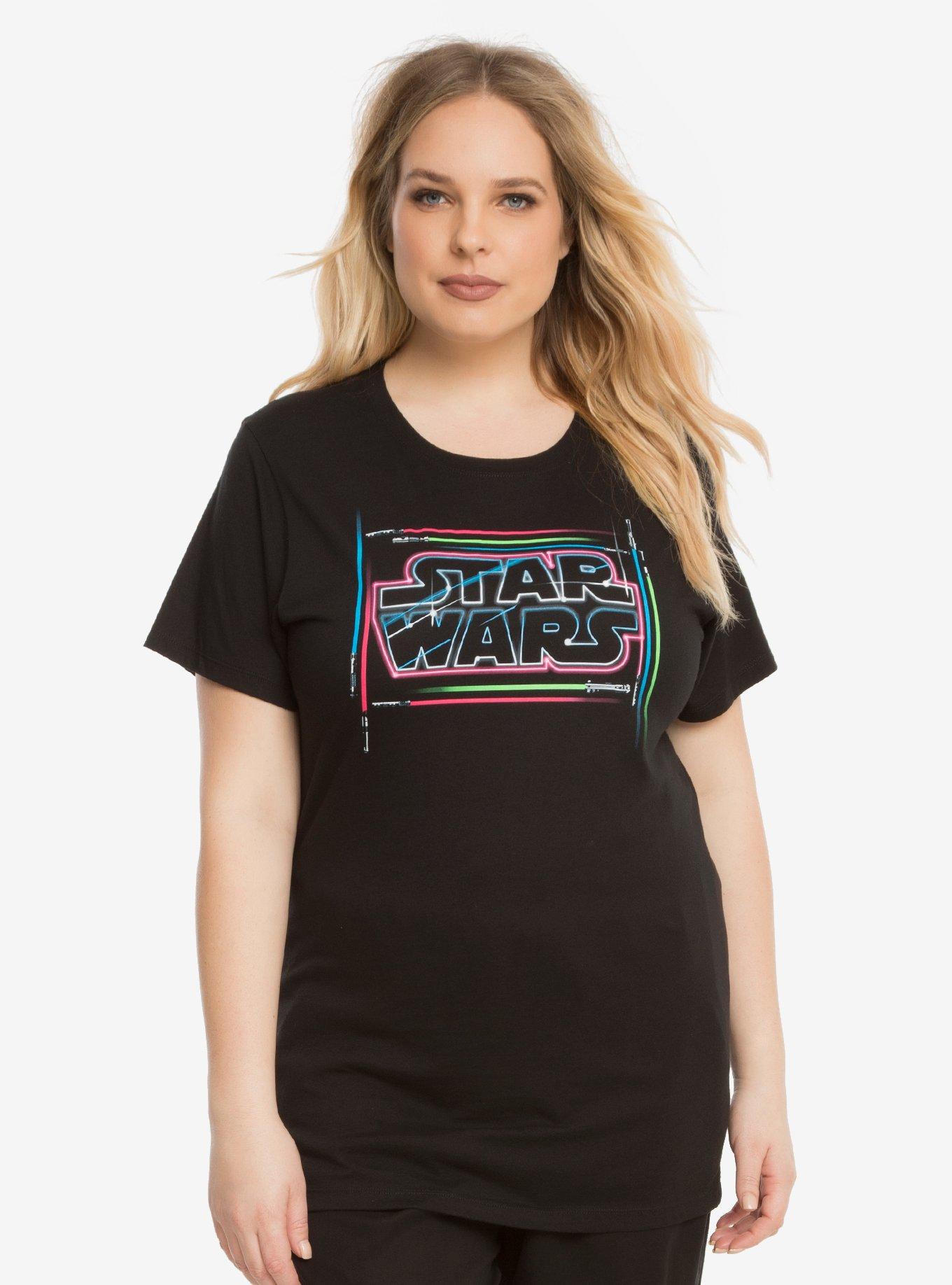Star Wars Lightsaber Logo T-Shirt Plus Size, , alternate