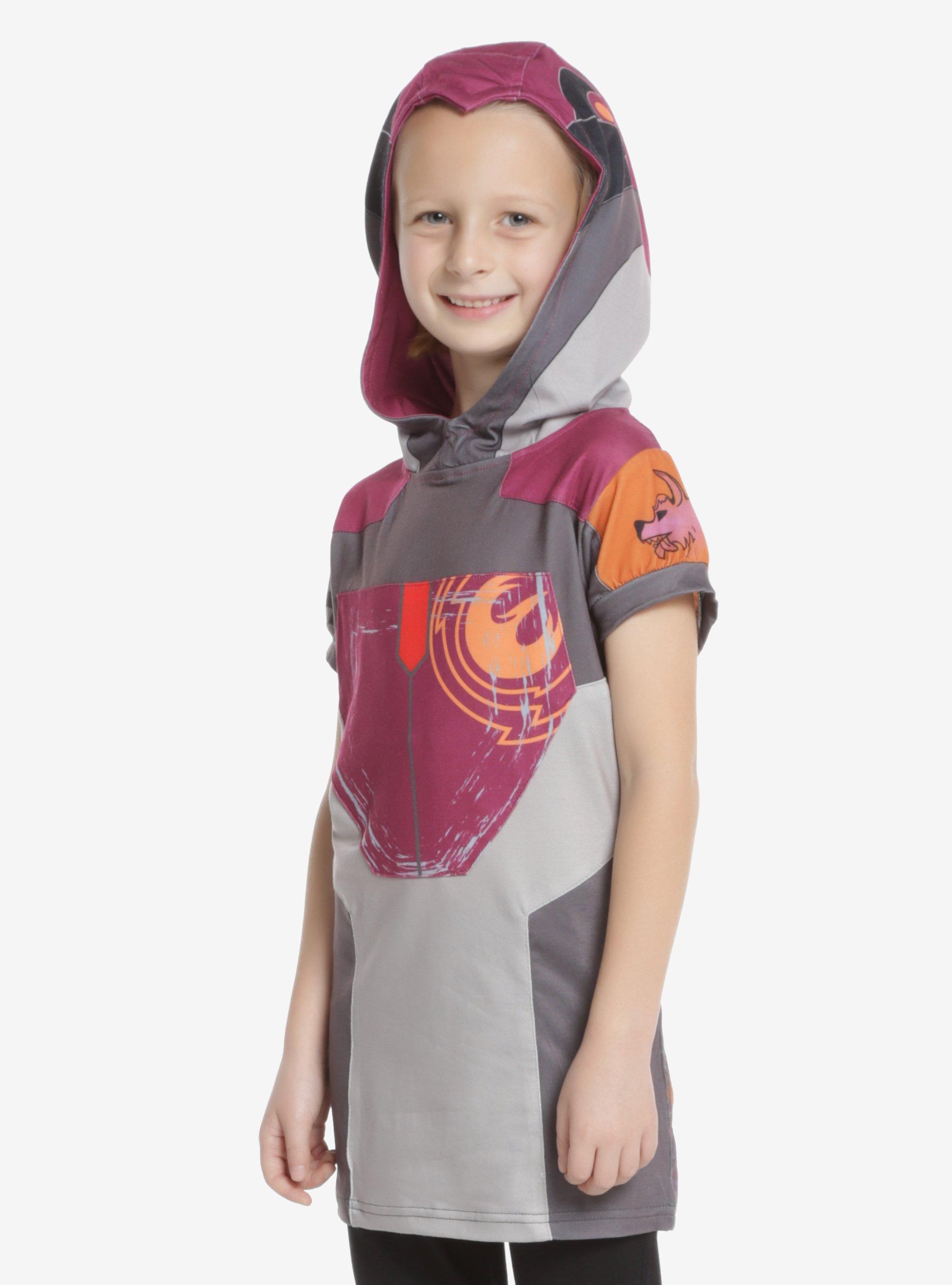 Star Wars Sabine Youth Hooded Costume T-Shirt, , alternate