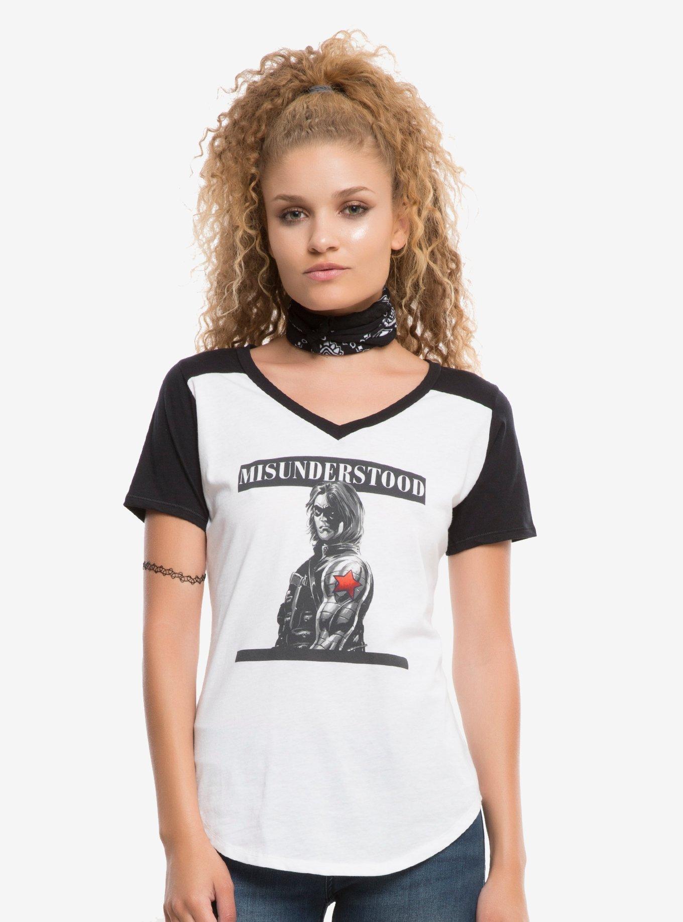 Marvel Captain America: Winter Soldier Bucky Misunderstood Short-Sleeved Raglan, , alternate