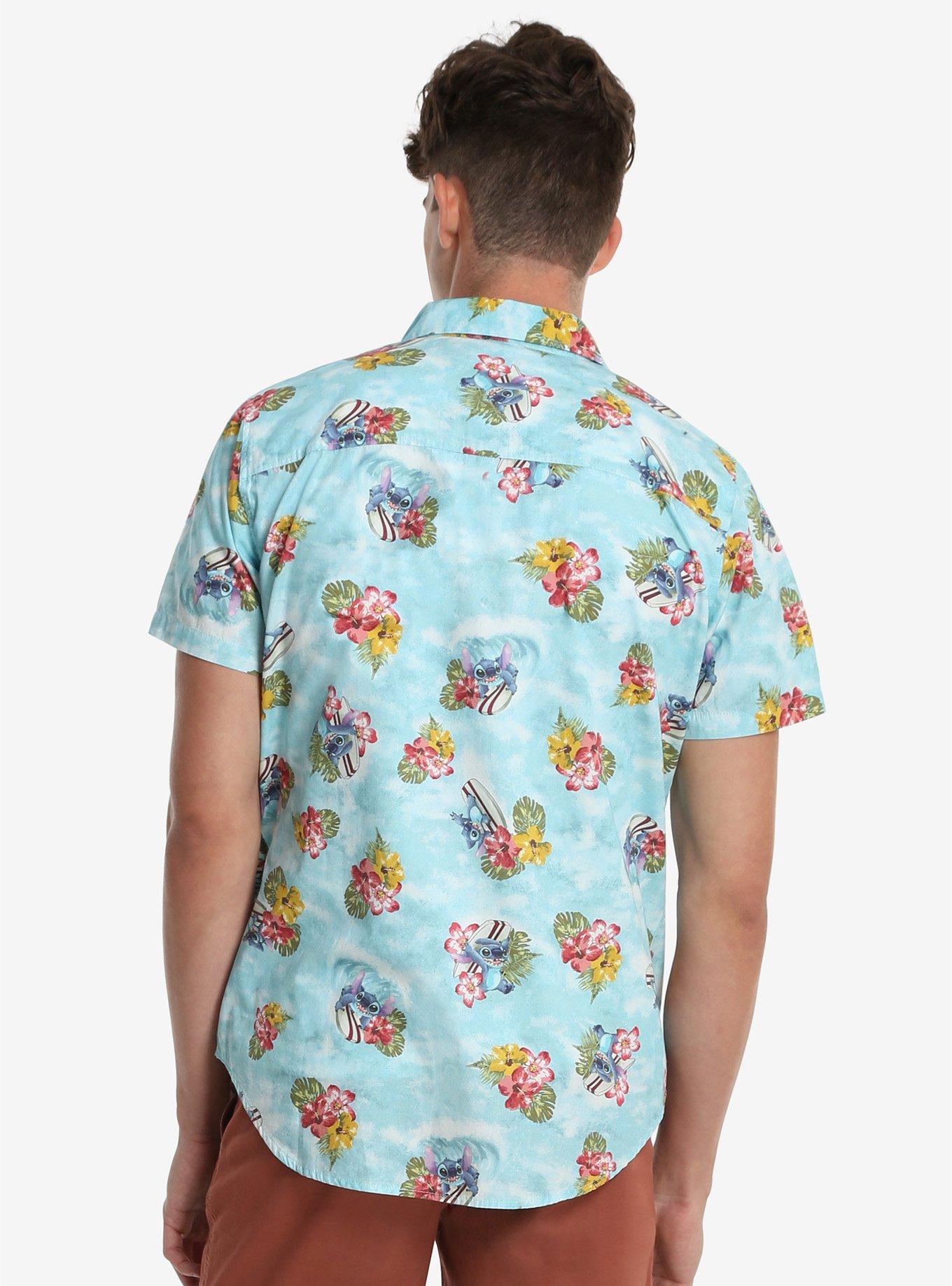 Disney Lilo & Stitch Hawaiian Short Sleeve Woven Button-Up, , alternate