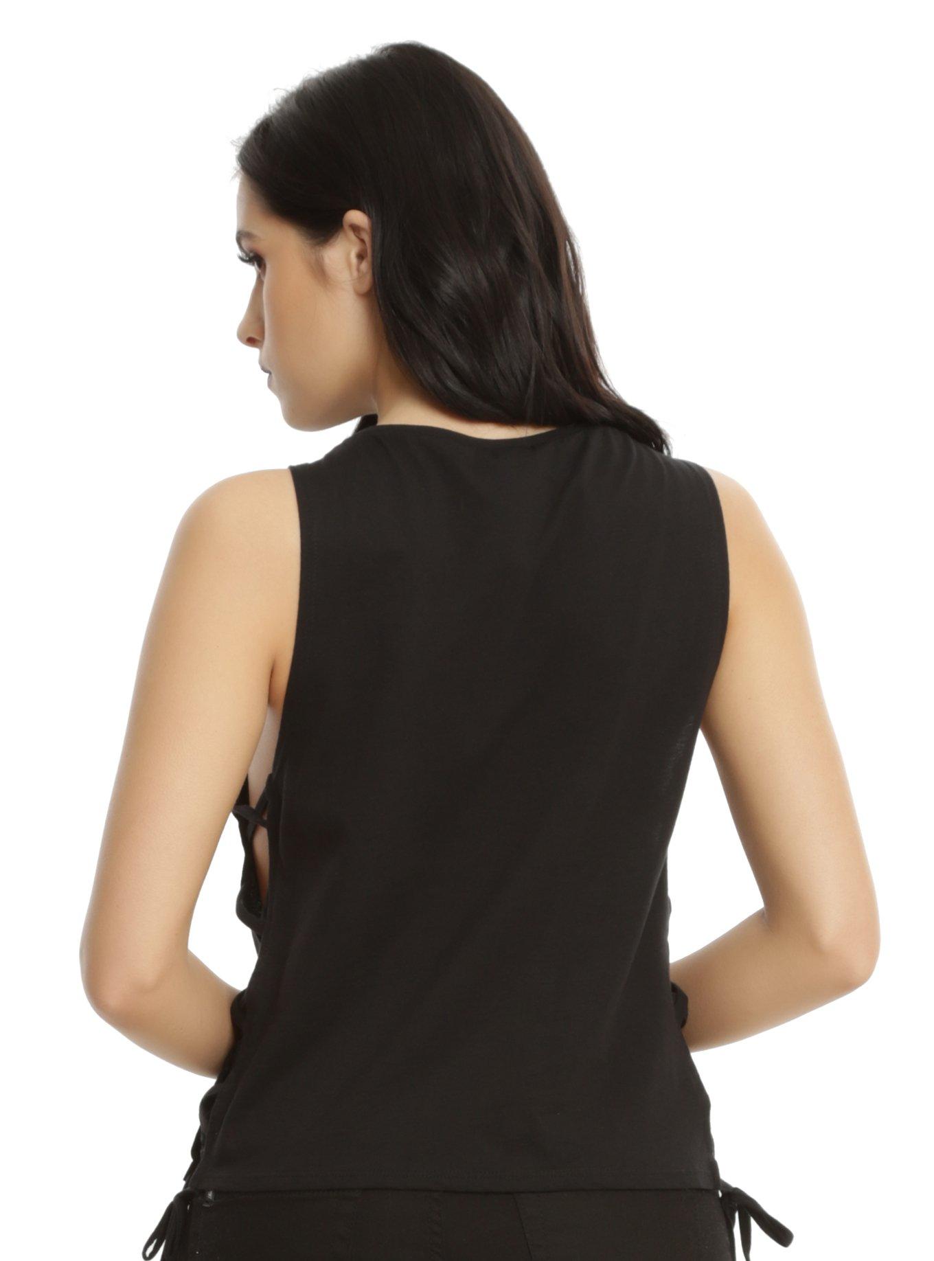 In This Moment Maria Boxes Side Tie Girls Tank Top, , alternate