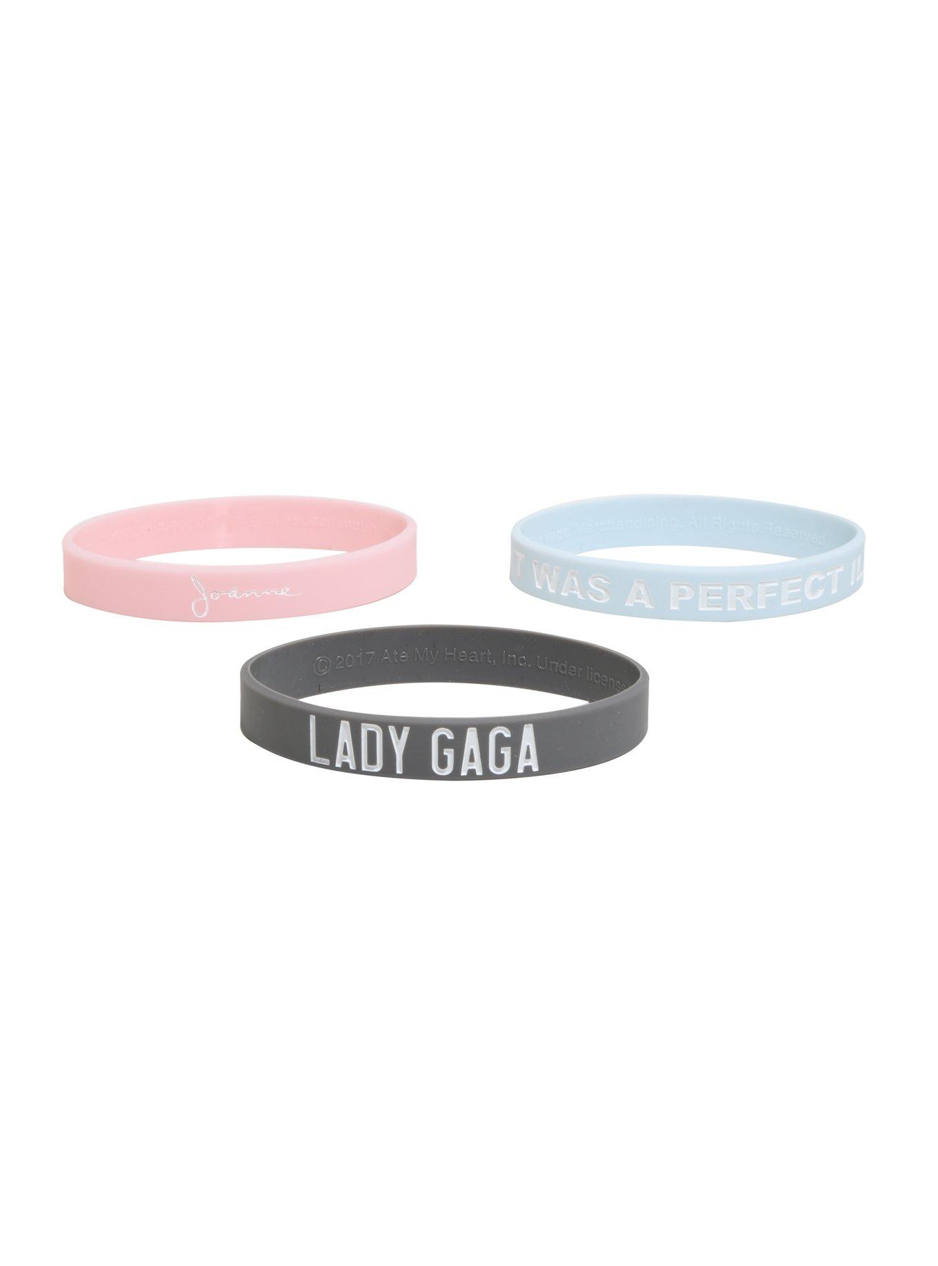 Lady Gaga Joanne Lyrics Rubber Bracelet 3 Pack, , alternate