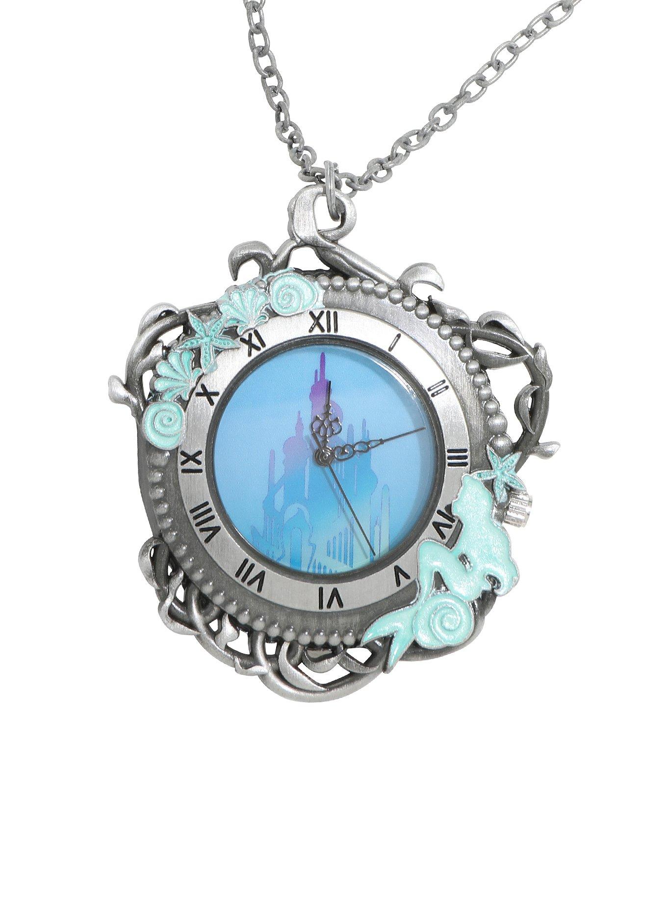 Disney The Little Mermaid Triton's Palace Pocket Watch Necklace, , alternate