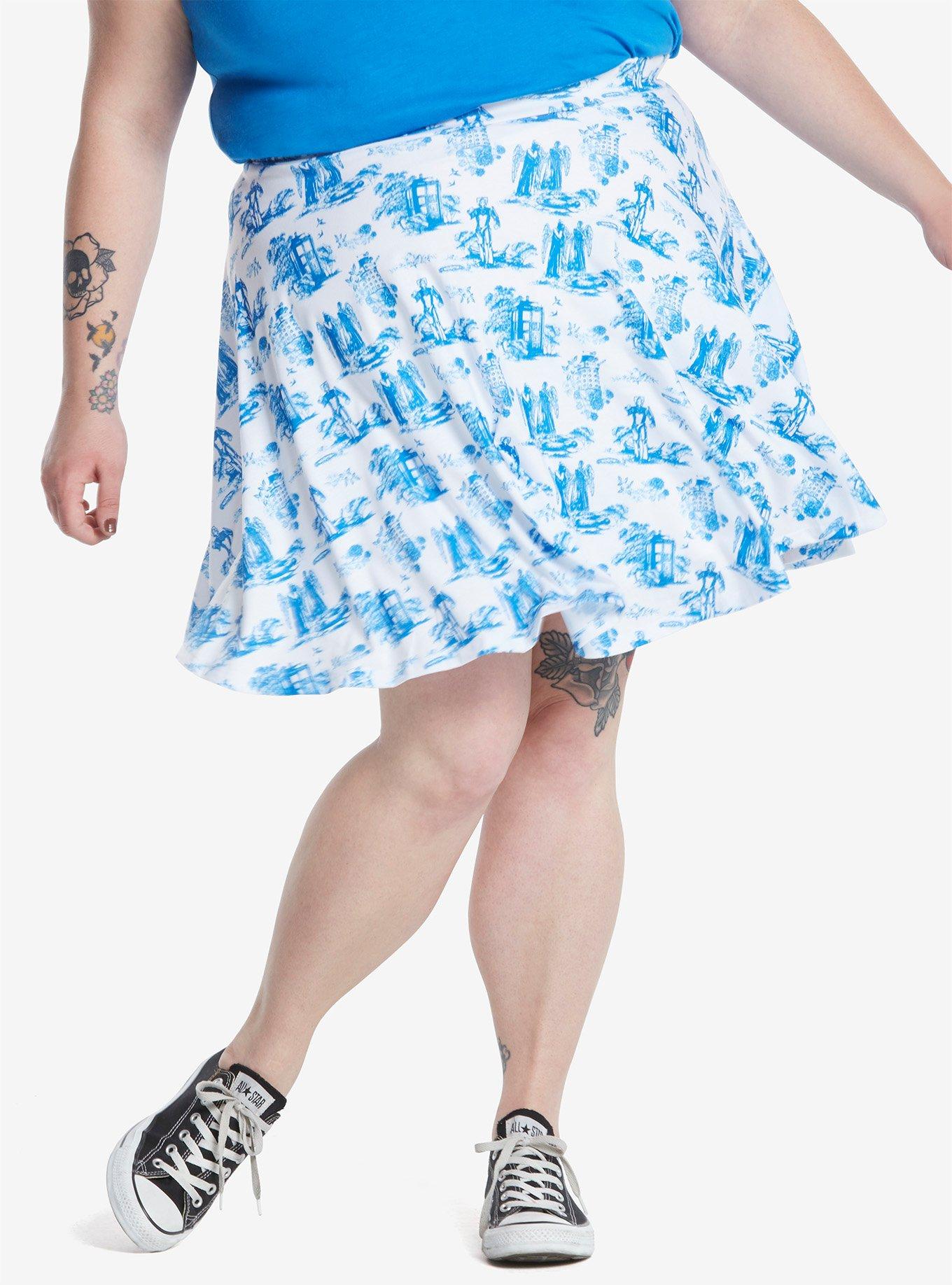 Doctor Who Toile Circle Skirt Extended Size, , alternate