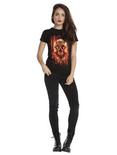 Slayer Skull Flames Flag Girls T-Shirt, , alternate