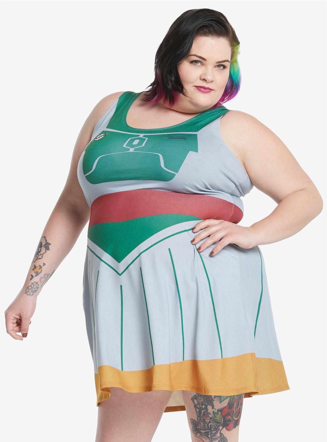 Star Wars Boba Fett A-Line Dress Extended Size, , alternate