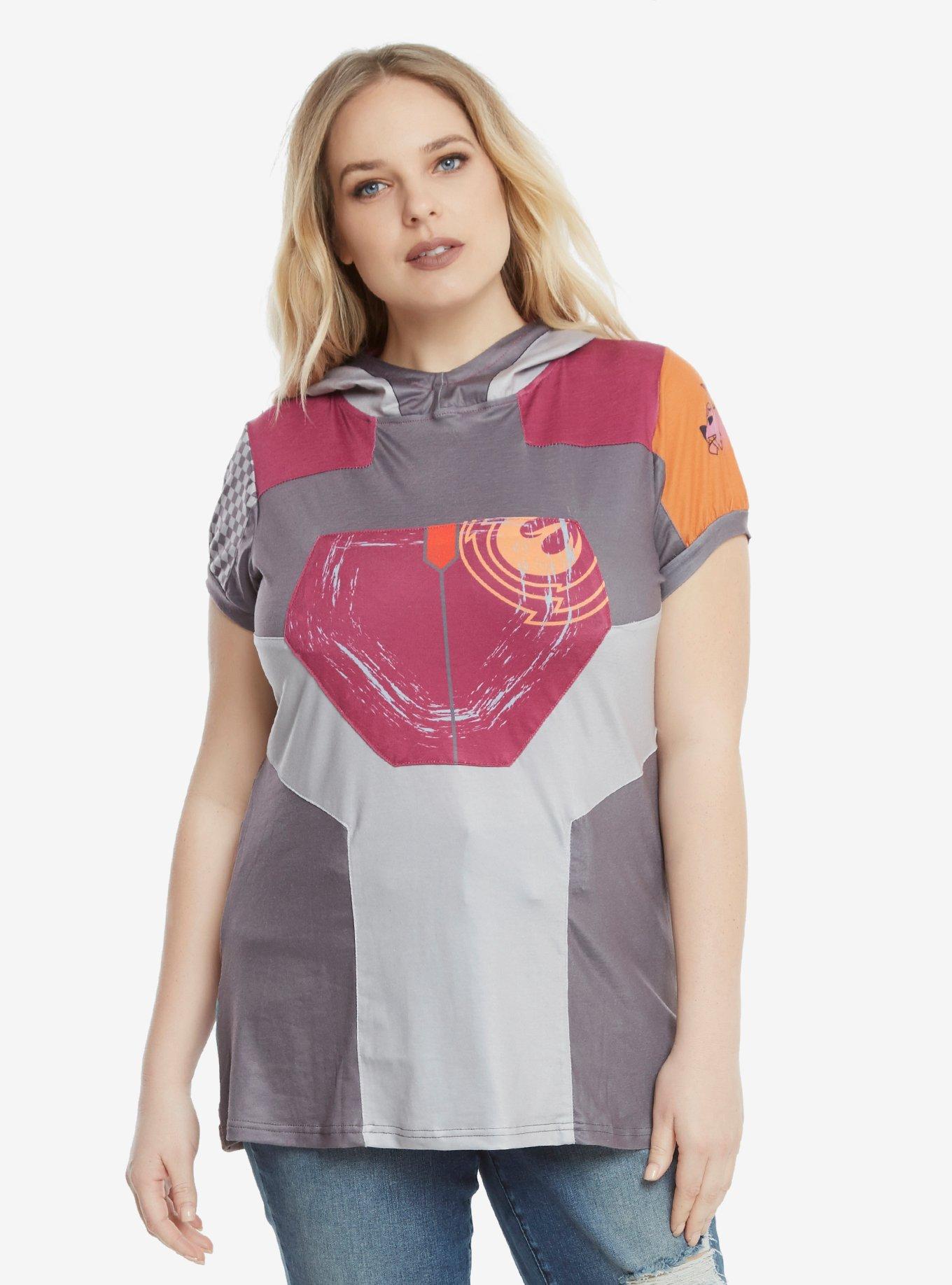 Star Wars Rebels Sabine Hooded Costume T-Shirt Extended Size, , alternate