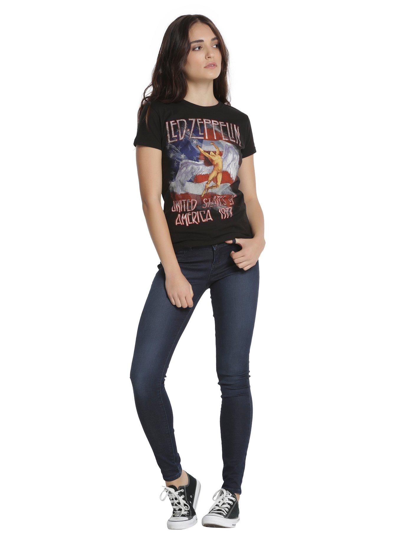 Led Zeppelin America 1977 Girls T-Shirt, , alternate