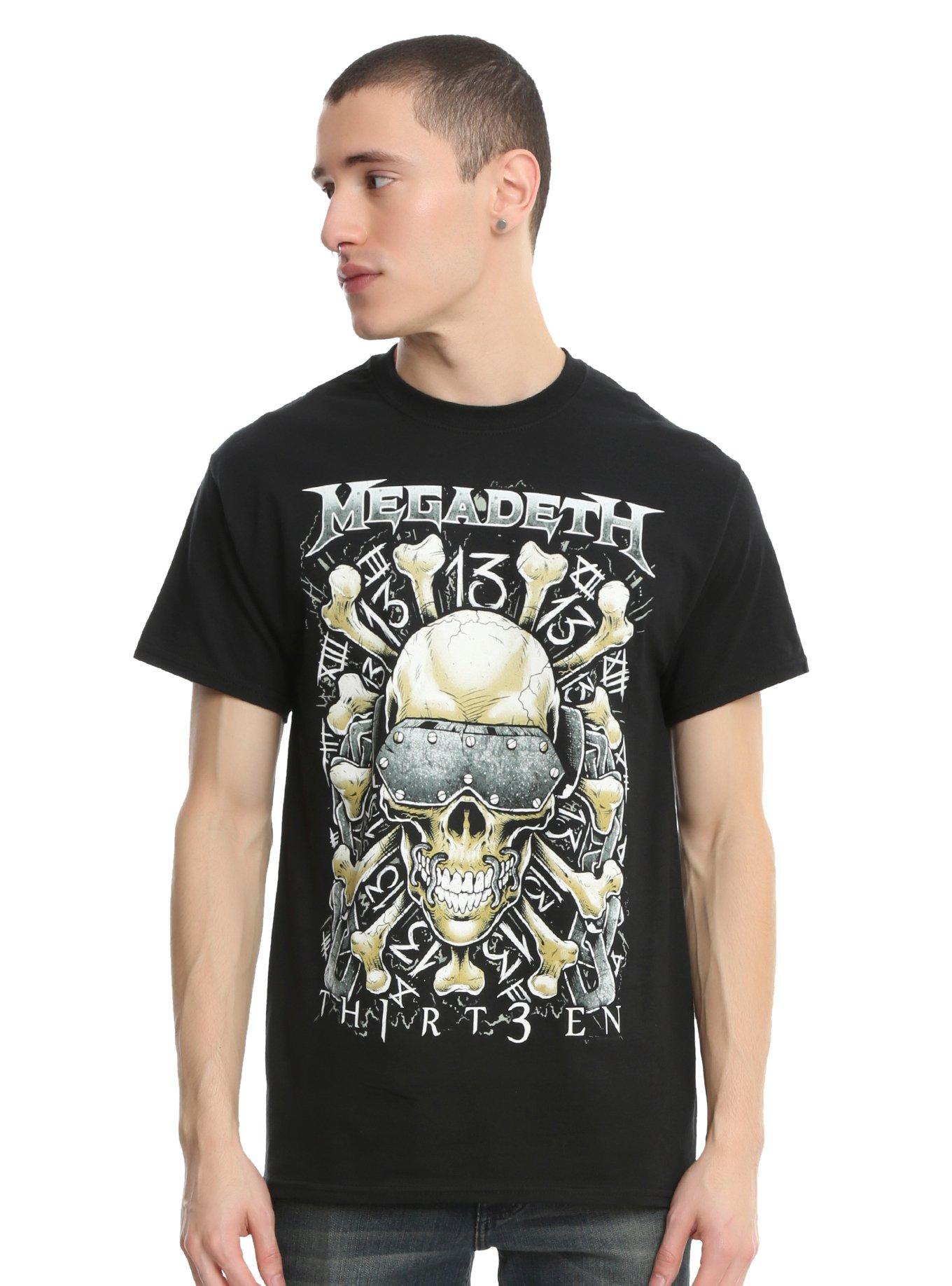 Megadeth TH1RT3EN Skull & Crossbones T-Shirt, , alternate
