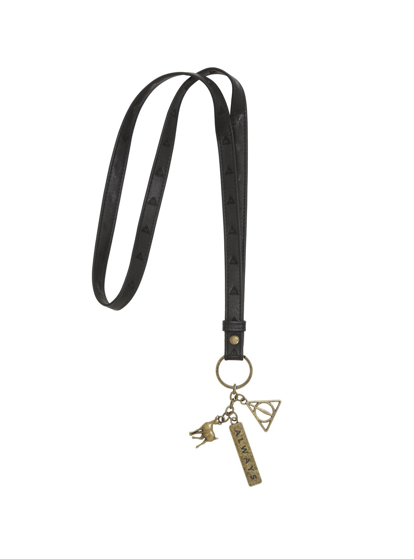 Harry Potter Deathly Hallows Charms Faux Leather Lanyard, , alternate