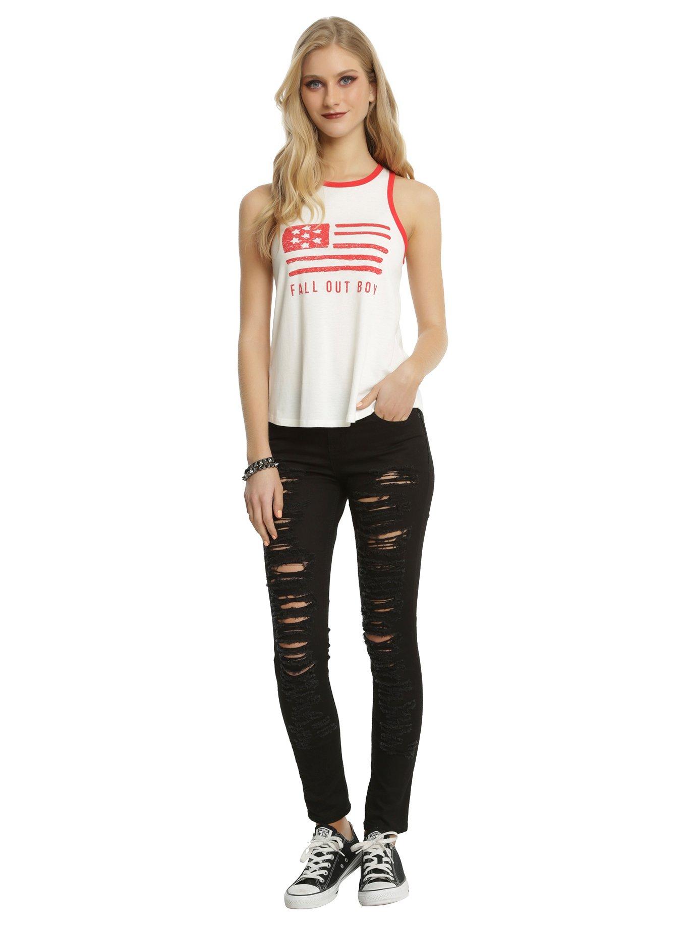 Fall Out Boy Flag Girls Ringer Tank Top, , alternate