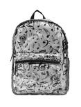 Clear Music Note Print Backpack, , alternate