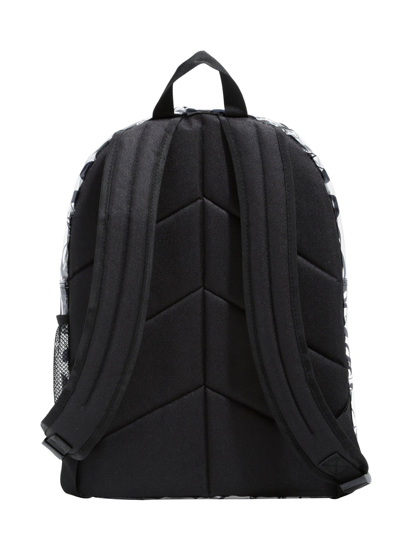 Clear Music Note Print Backpack, , alternate