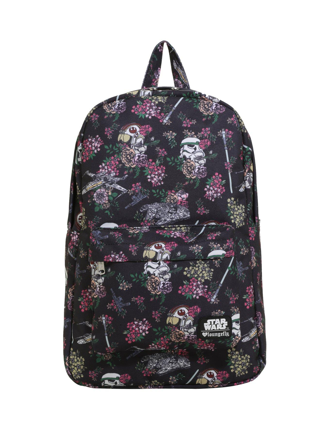 Loungefly Star Wars Helmet And Ships Floral Backpack, , alternate