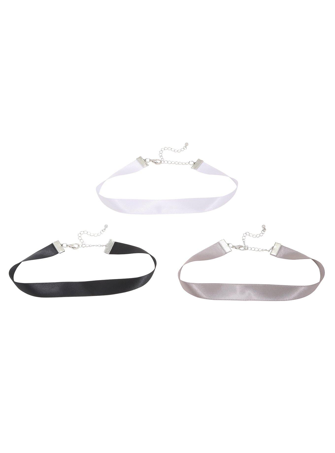 Blackheart Satin Ribbon Choker Set, , alternate