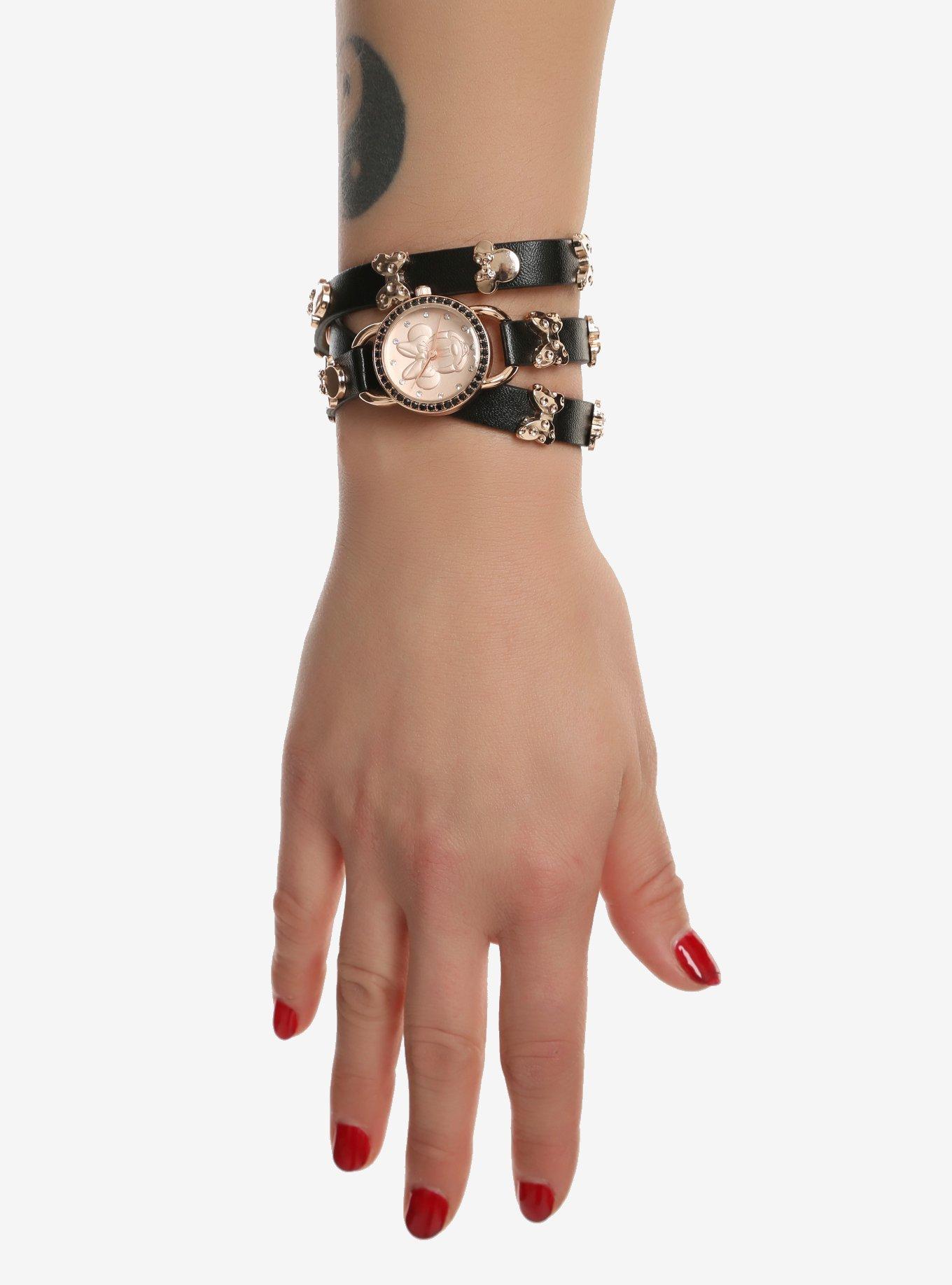 Disney Minnie Mouse Rose Gold Wrap Watch, , alternate