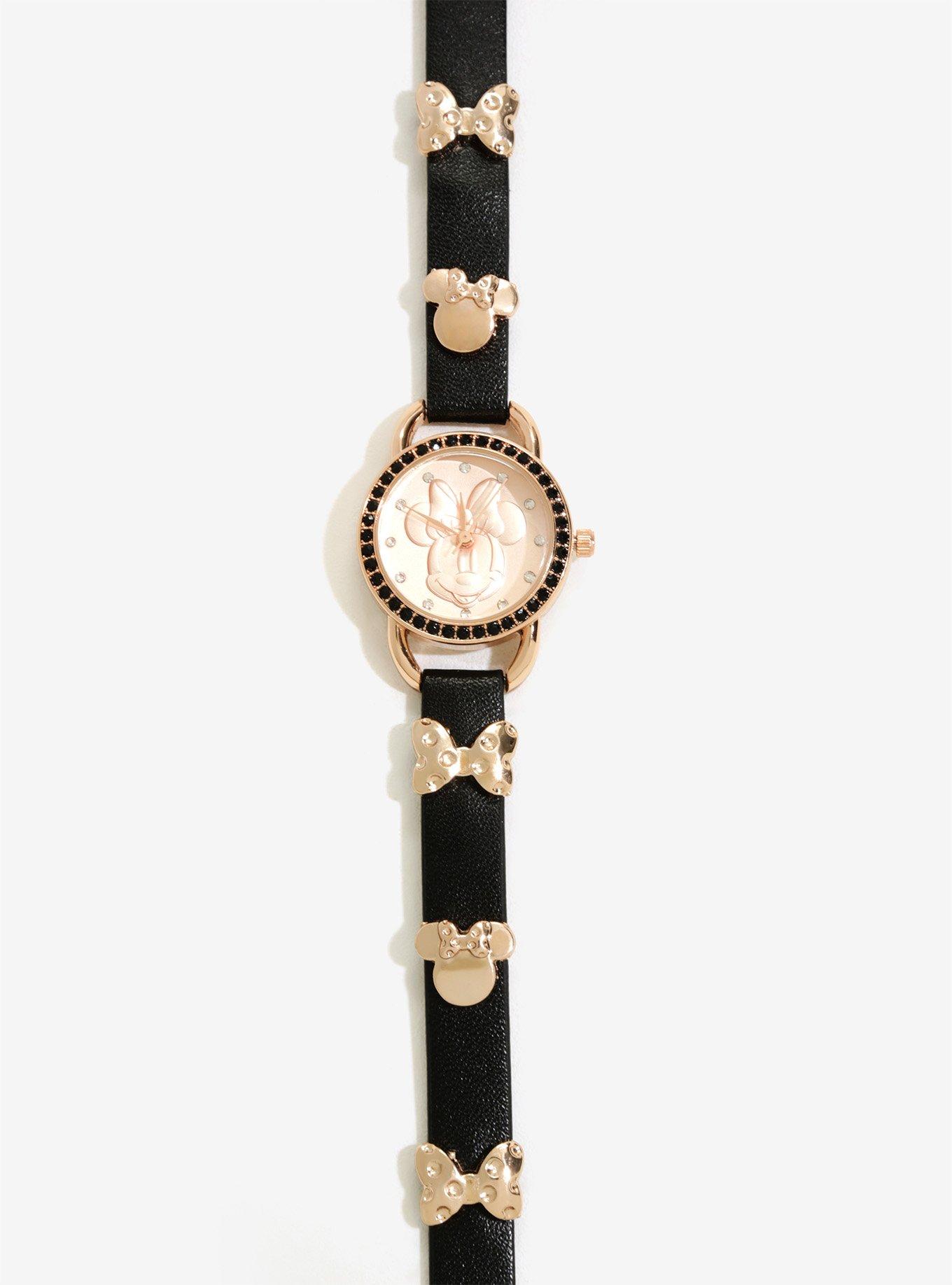 Disney Minnie Mouse Rose Gold Wrap Watch, , alternate