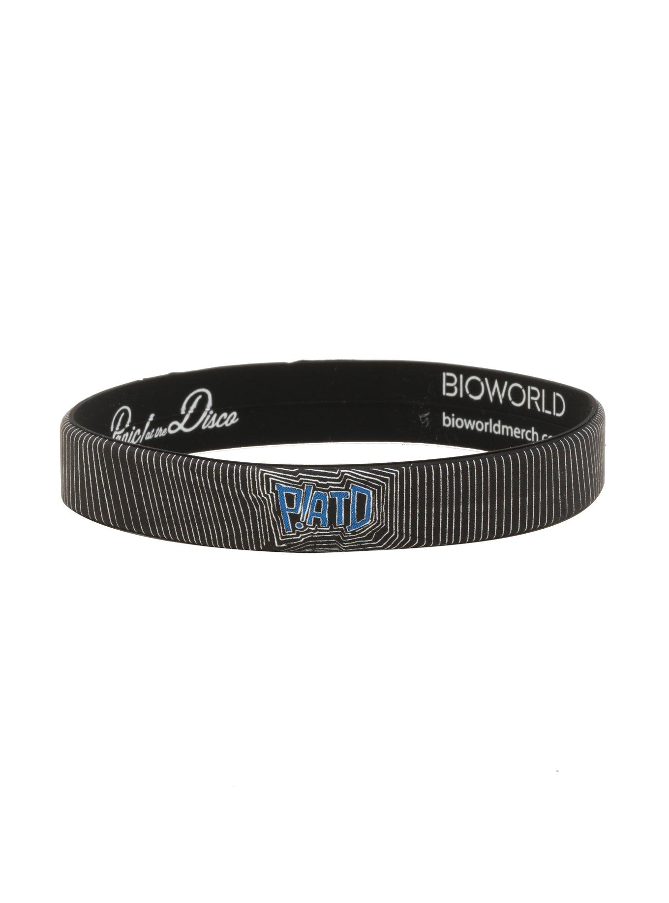 Panic! At The Disco Black & Blue Logo Rubber Bracelet, , alternate