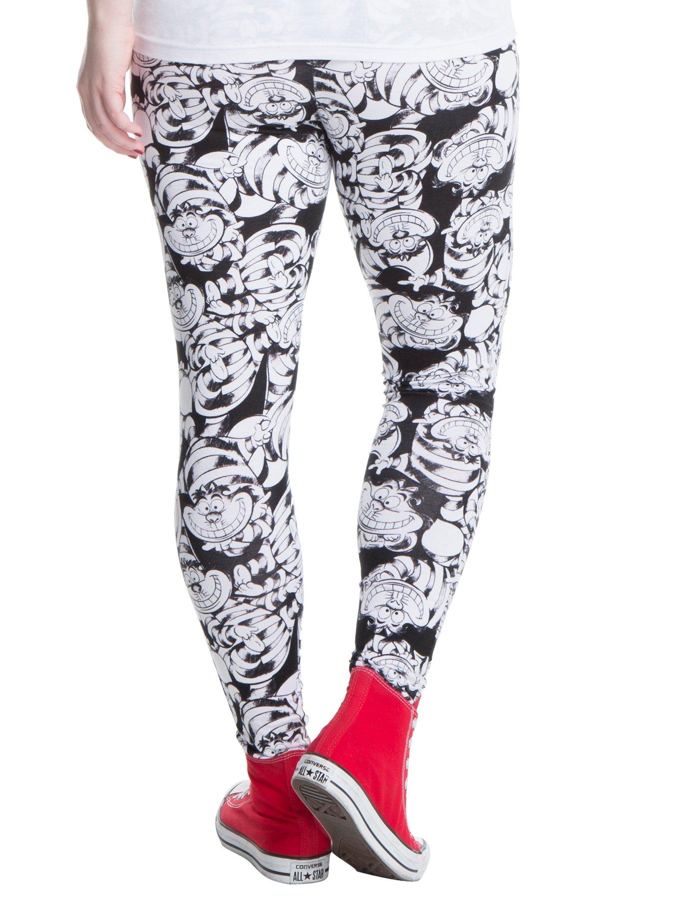 Disney Alice In Wonderland Cheshire Cat Leggings Plus Size, , alternate