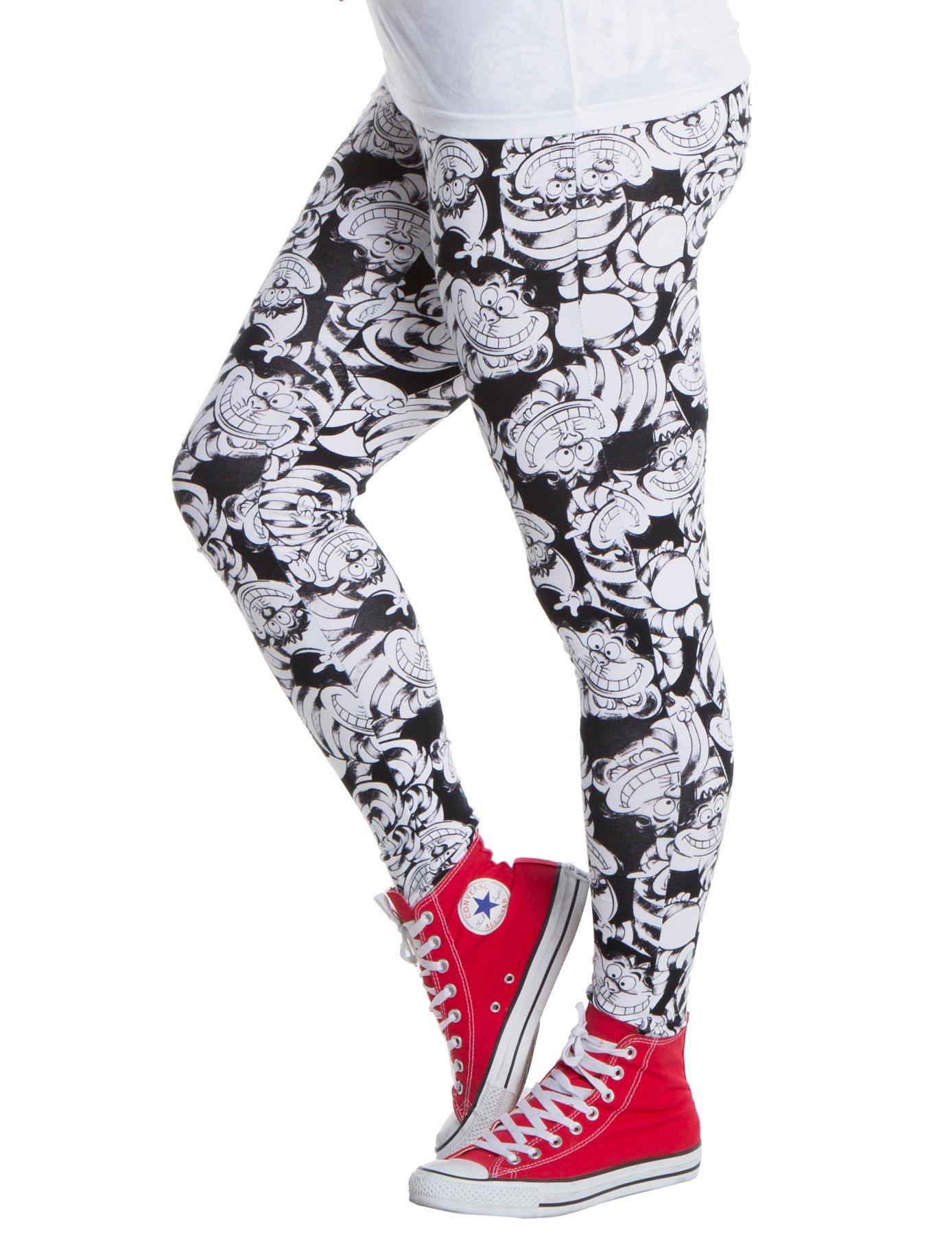 Disney Alice In Wonderland Cheshire Cat Leggings Plus Size, , alternate