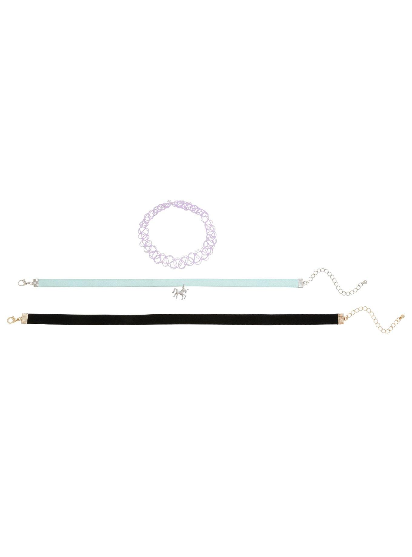 Blackheart Pastel Unicorn Choker 3 Pack, , alternate