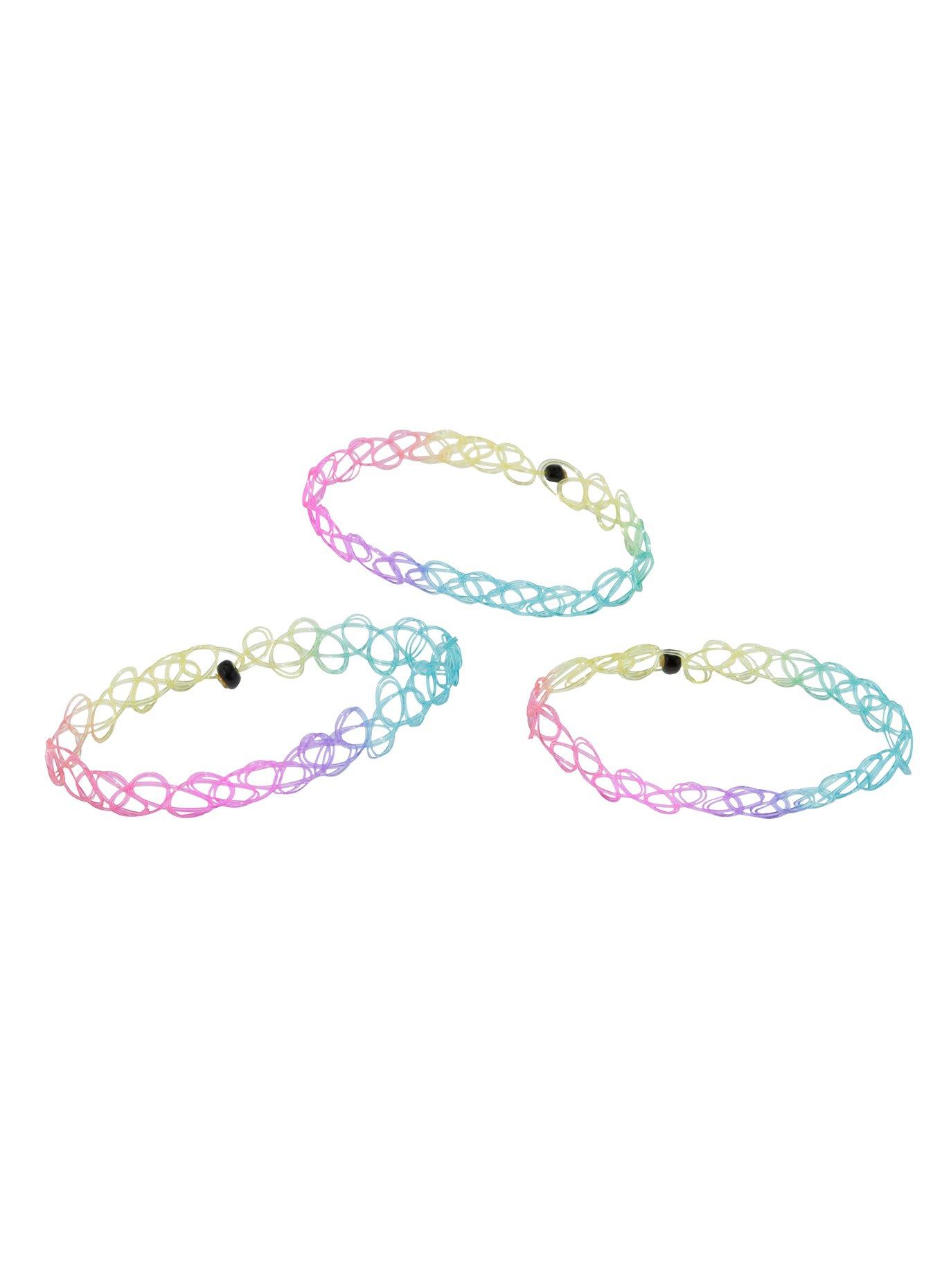 Blackheart Rainbow Tattoo Bracelet Set, , alternate