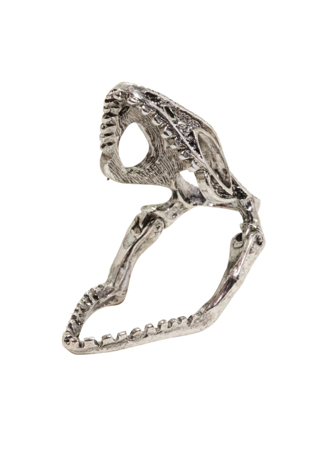 Silver Snake Skull Ring, , alternate