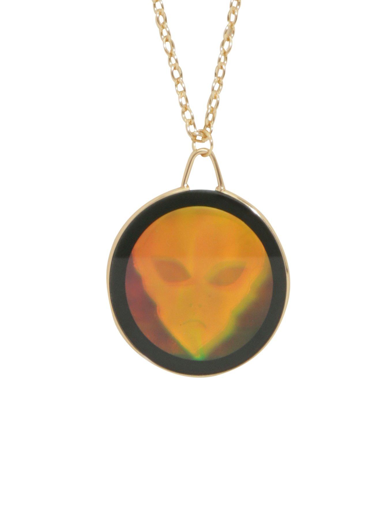Blackheart Hologram Alien Pendant Necklace, , alternate