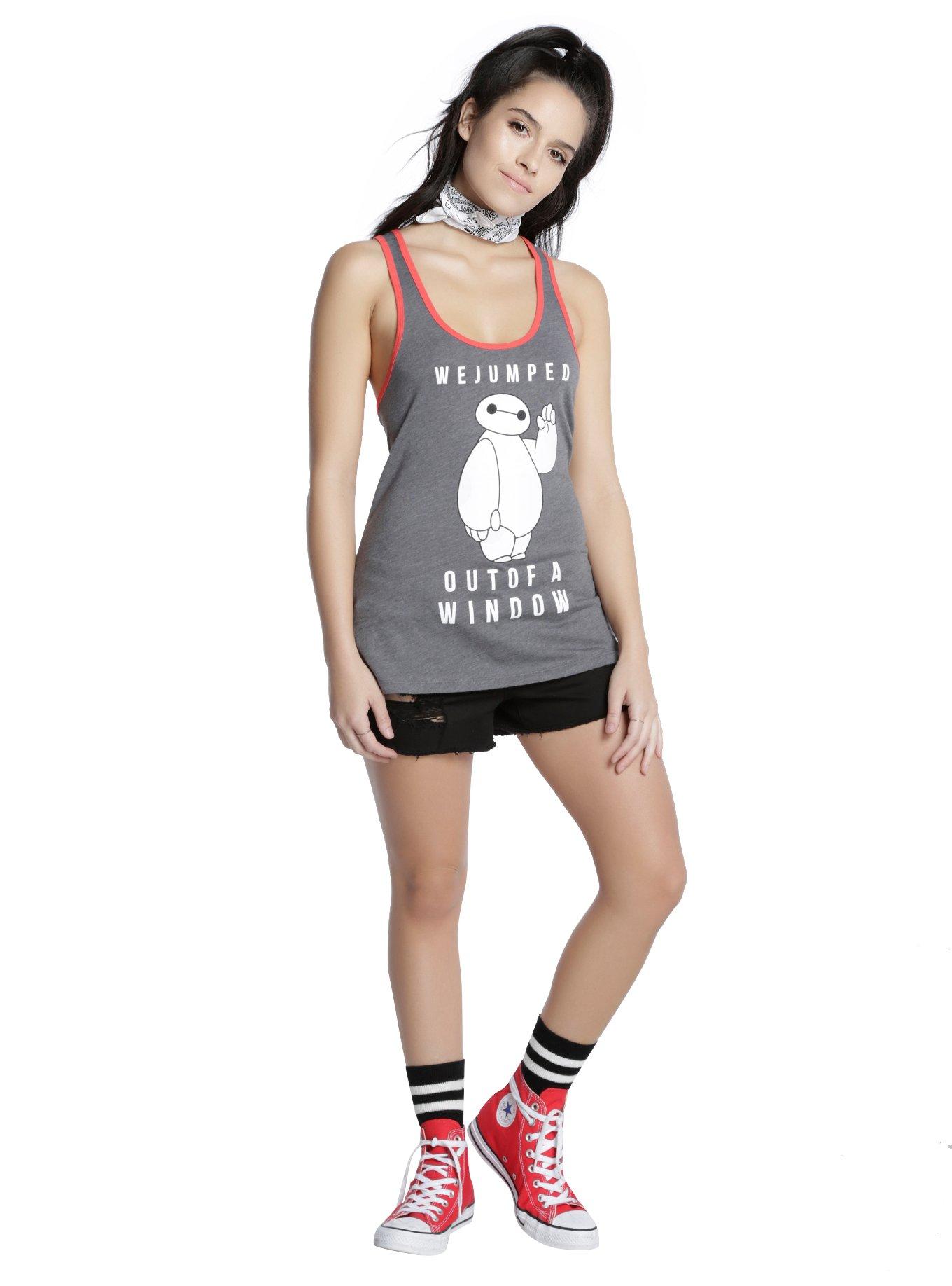 Disney Big Hero 6 We Jumped Out Of A Window Baymax Girls Ringer Tank Top, , alternate