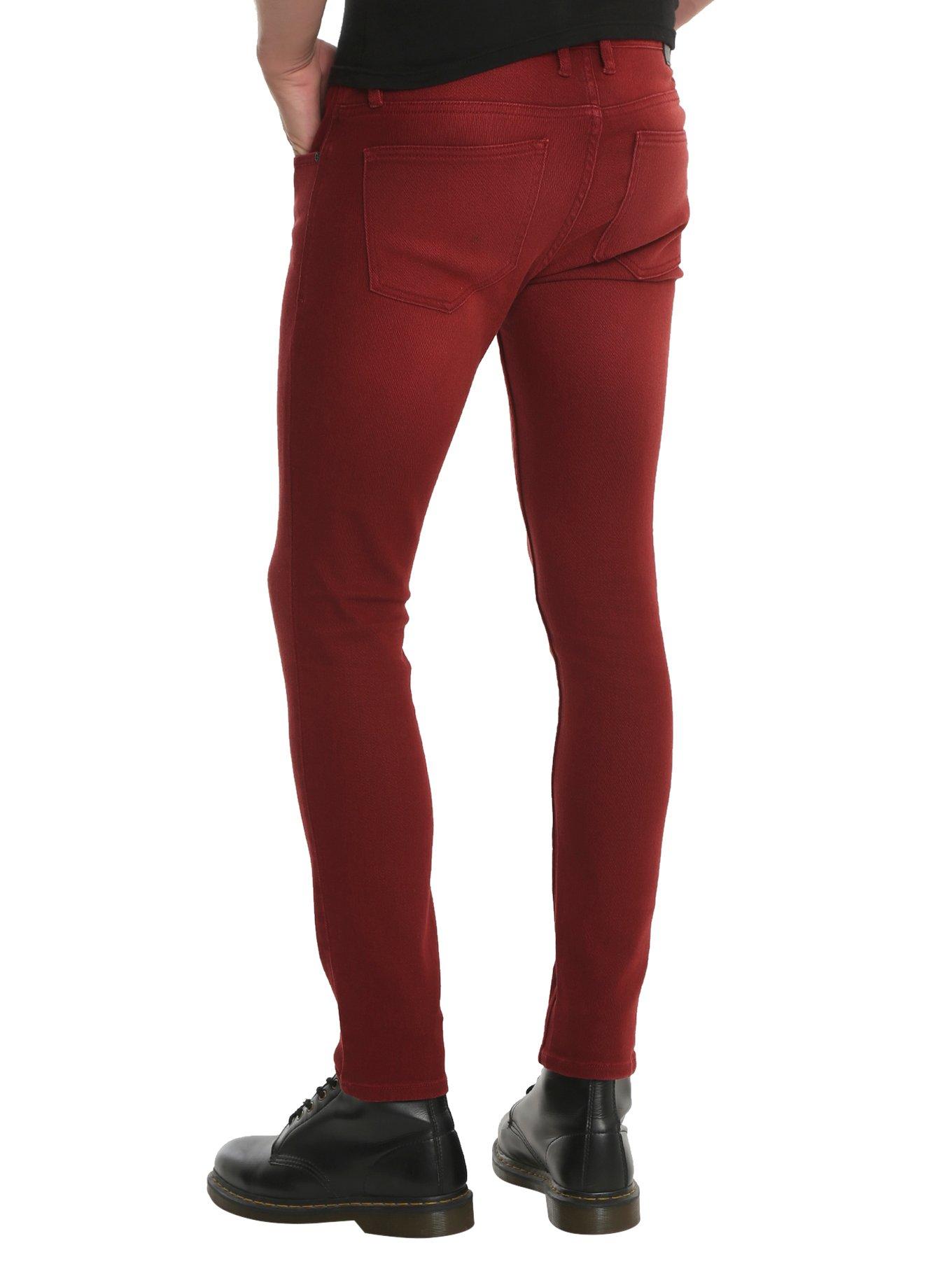 XXX RUDE Red 30 Inch Inseam Washed Stinger Jeans, , alternate