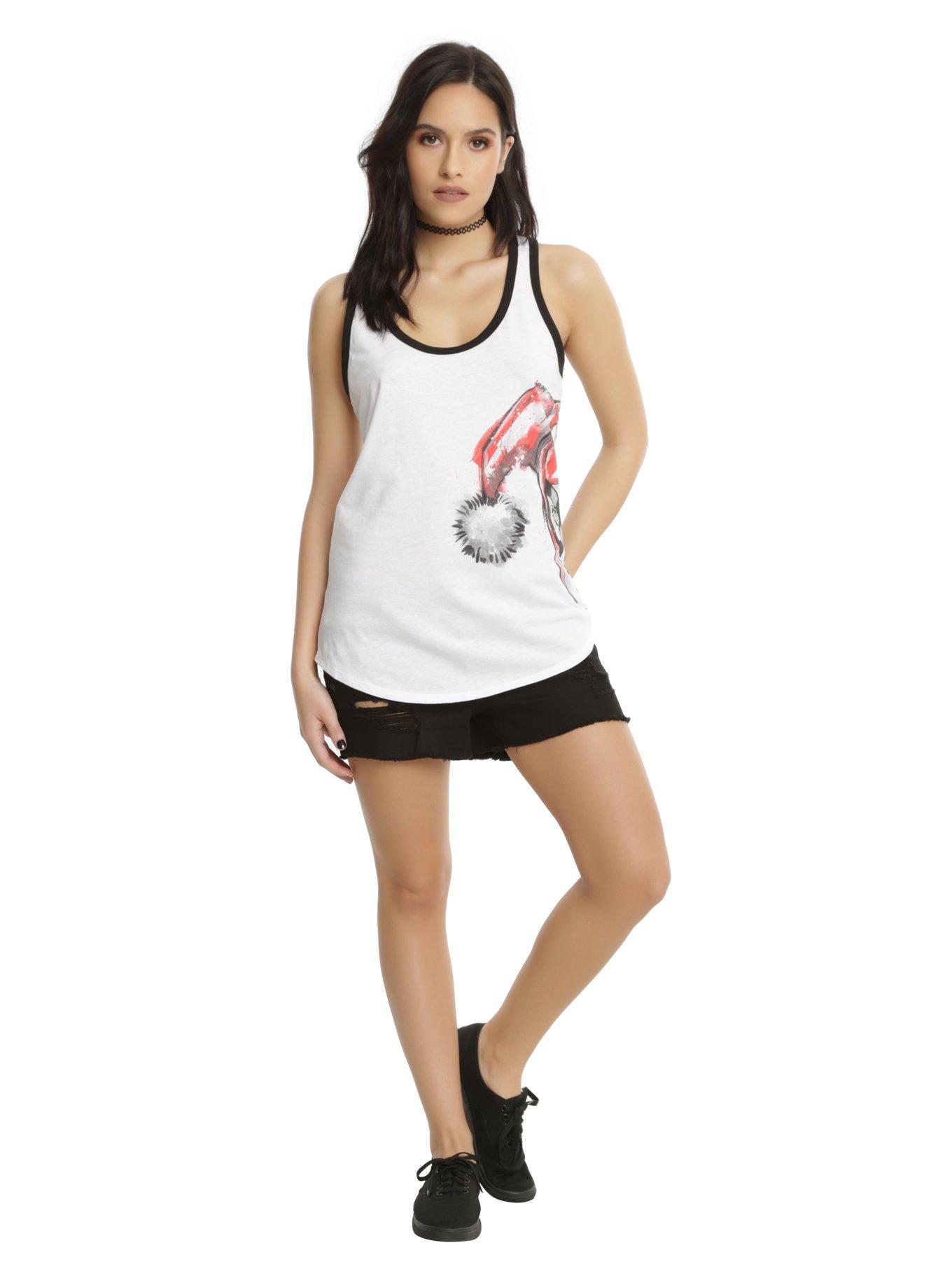 DC Comics Batman Harley And Joker Face Girls Ringer Tank Top, , alternate