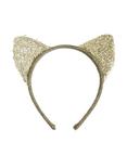 Blackheart Gold Tinsel Cat Ear Headband, , alternate