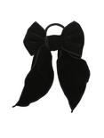 Blackheart Extra Large Black Velvet Bow Hair Tie, , alternate