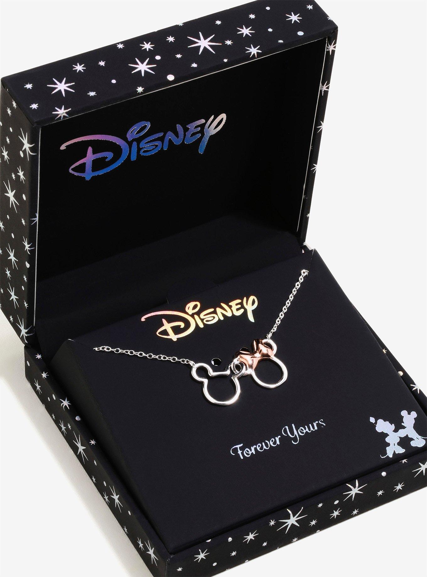 Disney Mickey Mouse And Minnie Mouse Intertwined Two-Tone Necklace, , alternate