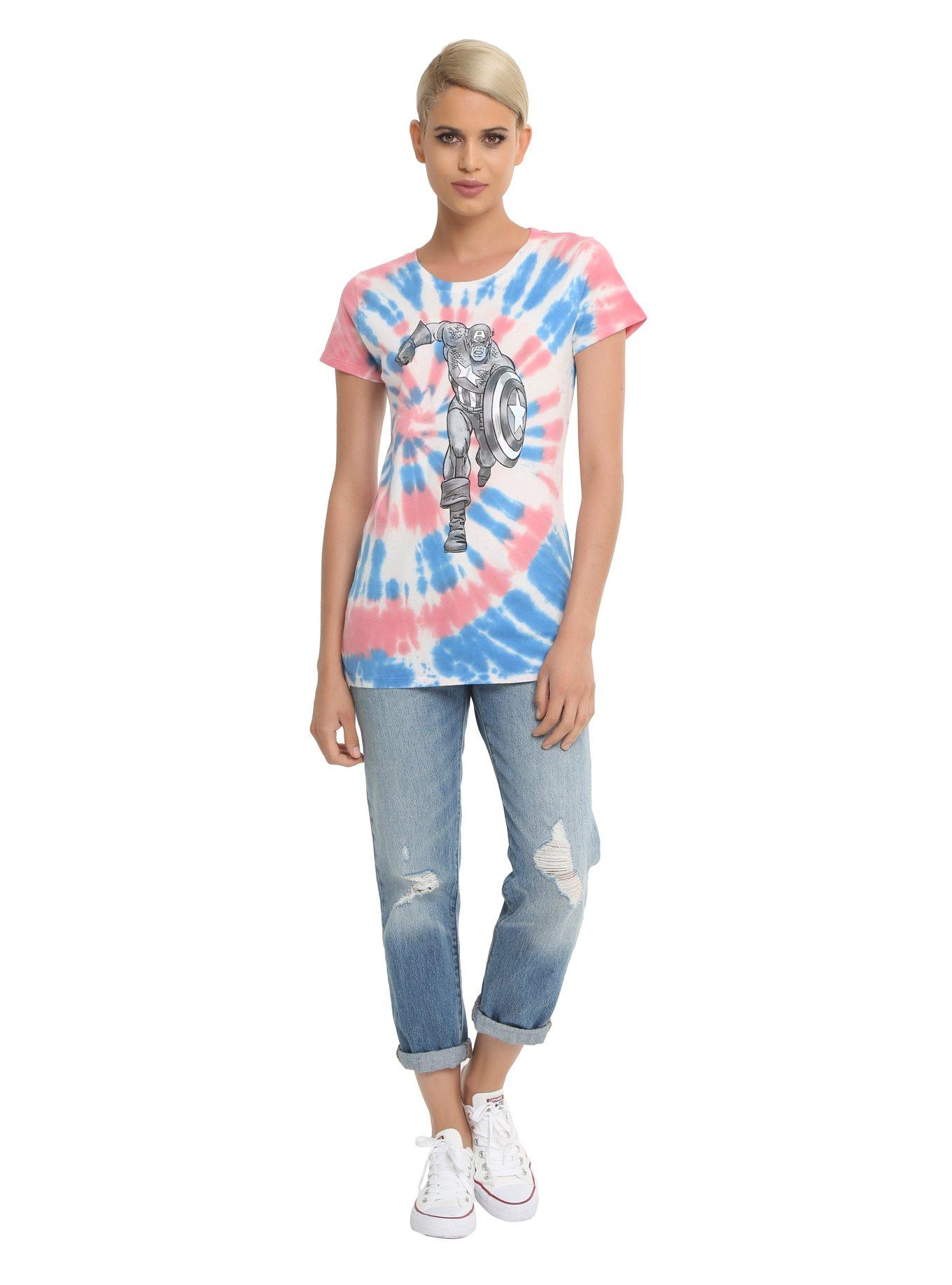 Marvel Captain America Tie Dye Girls T-Shirt, , alternate