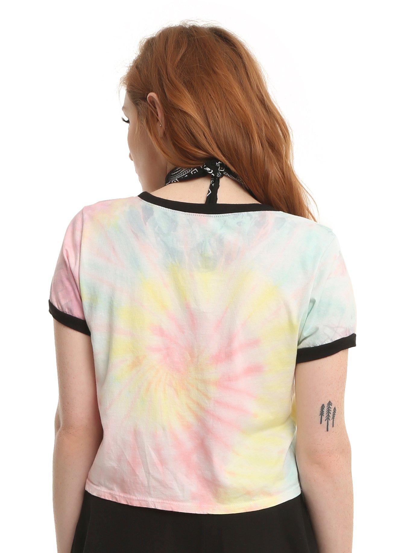 Strange Things With Weird People Tie Dye Girls Ringer Crop T-Shirt, , alternate
