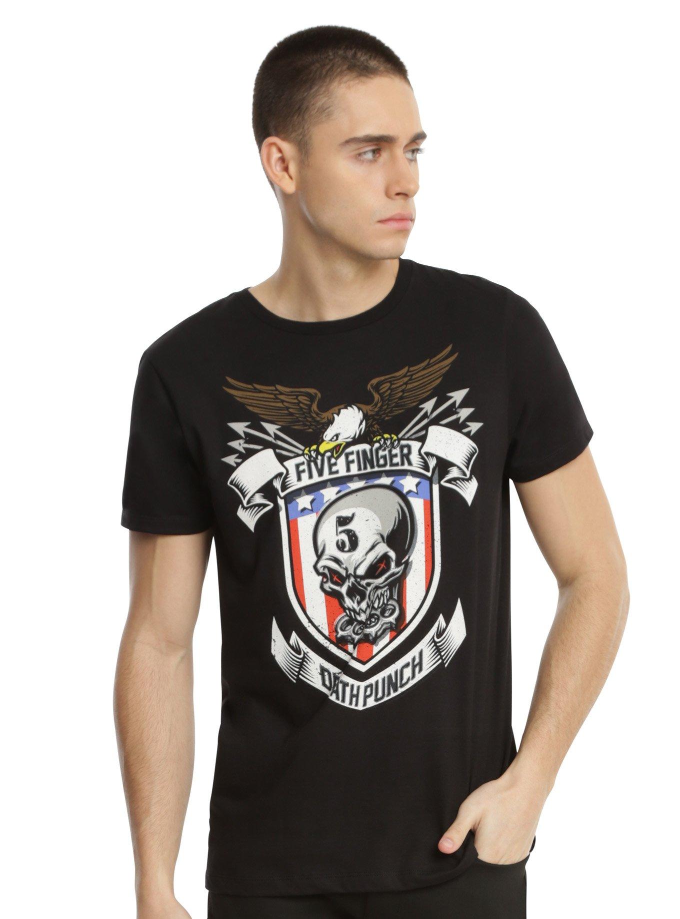 Five Finger Death Punch Flag Shield T-Shirt, , alternate