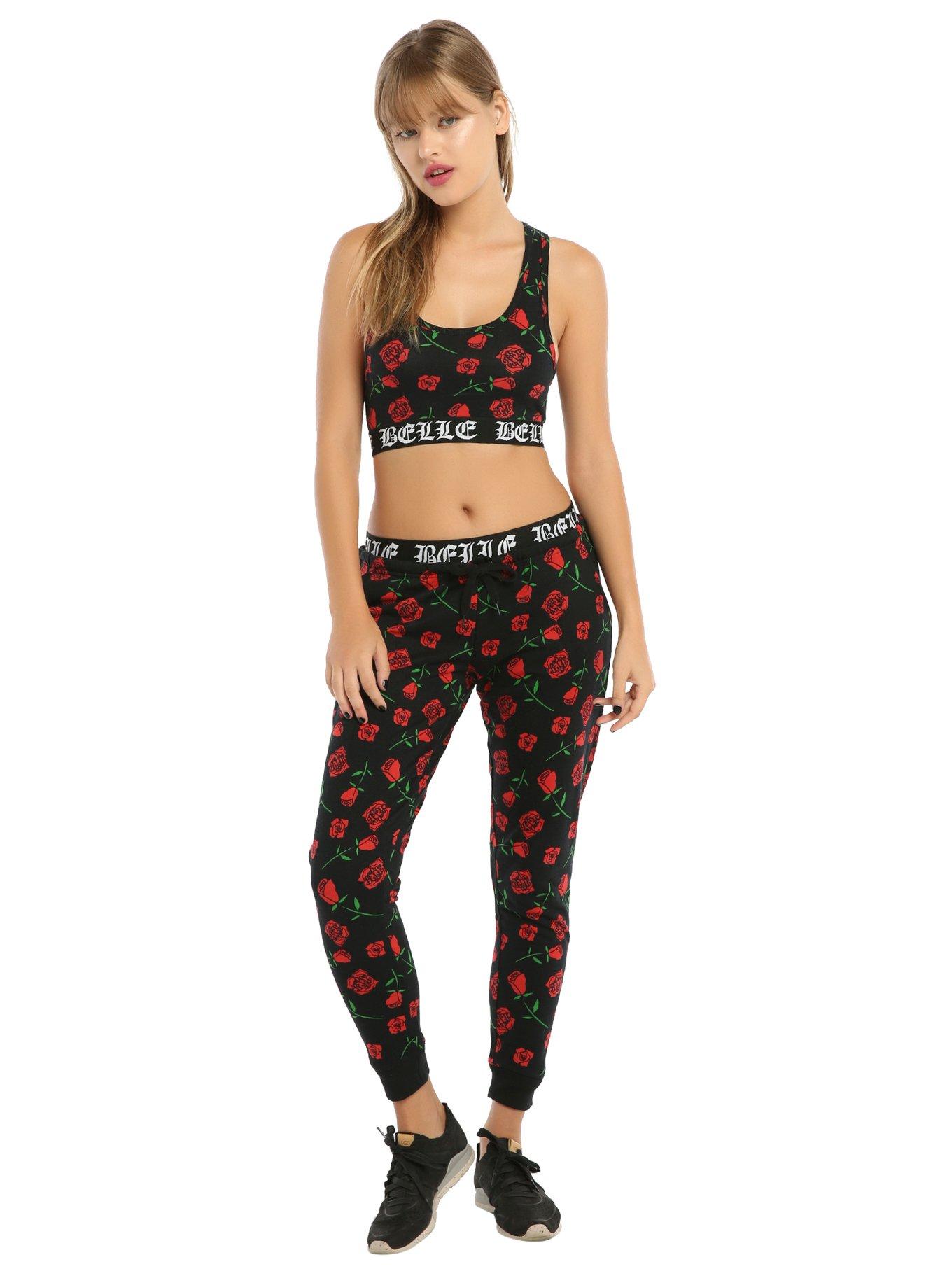 Disney Beauty And The Beast Belle Roses Girls Jogger Pants, , alternate