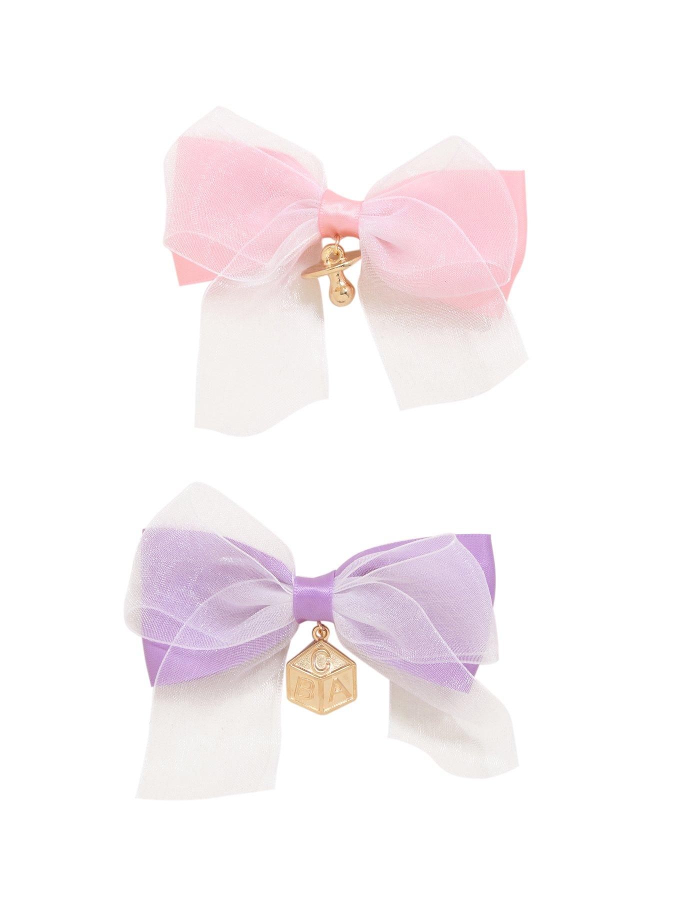 Blackheart Pastel Bow Baby Charm Hair Bows, , alternate