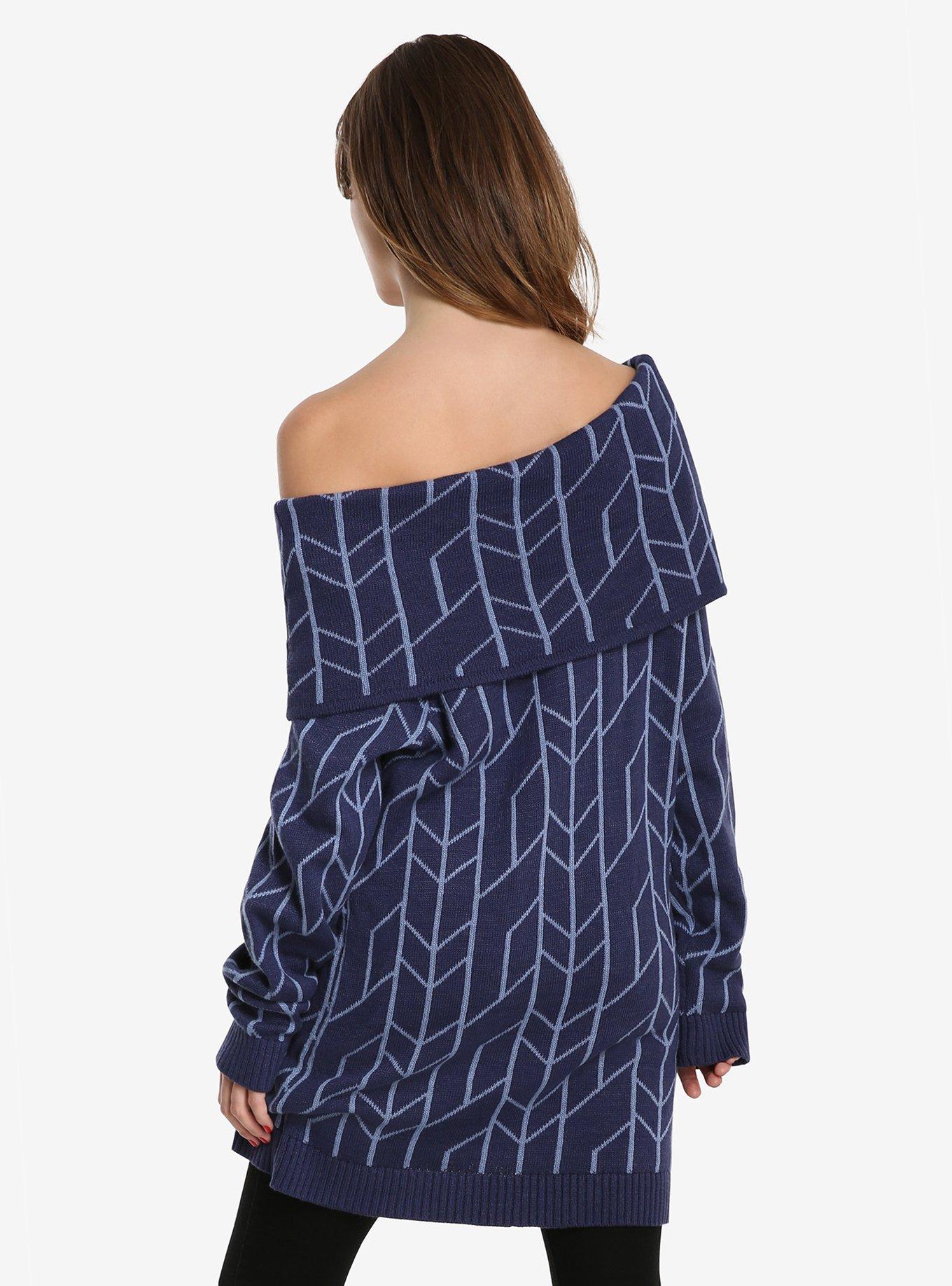 Her Universe DC Comics Wonder Woman Off The Shoulder Womens Cowl Neck Sweater, , alternate