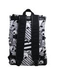 The Nightmare Before Christmas Black & White Jack & Sally Dress Print Slouch Backpack, , alternate