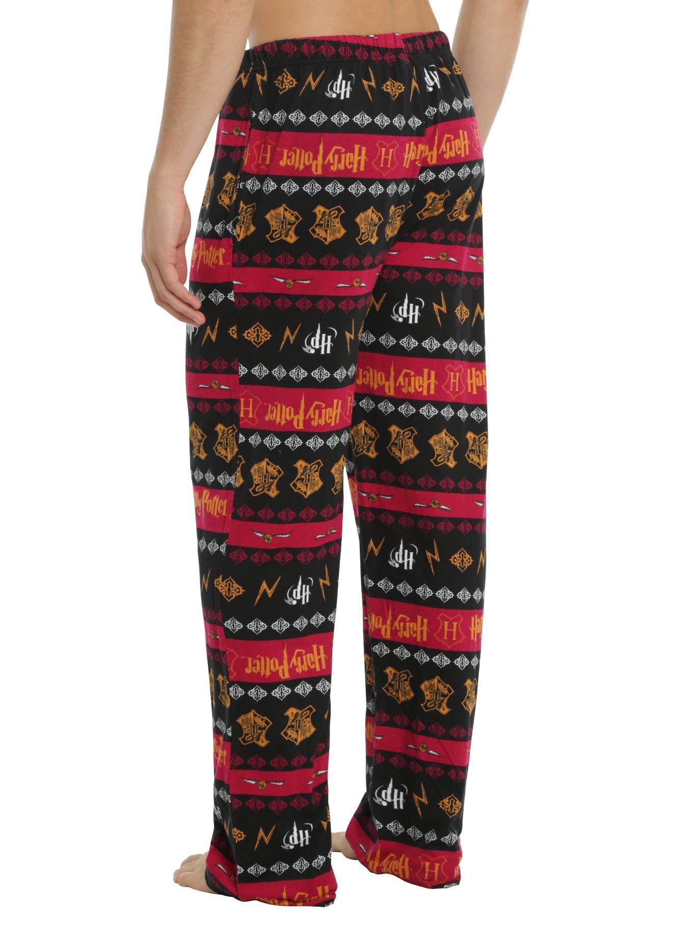 Harry Potter Hogwarts Logo Guys Pajama Pants, , alternate