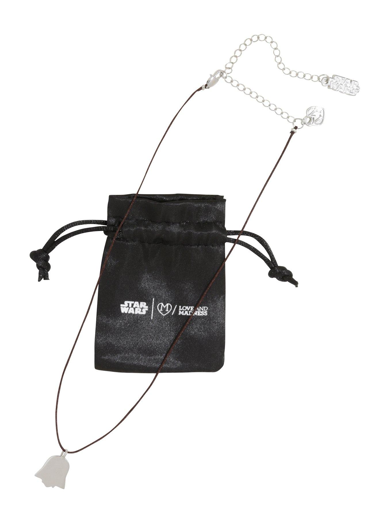Star Wars Silver Silhouette Darth Vader Cord Necklace, , alternate