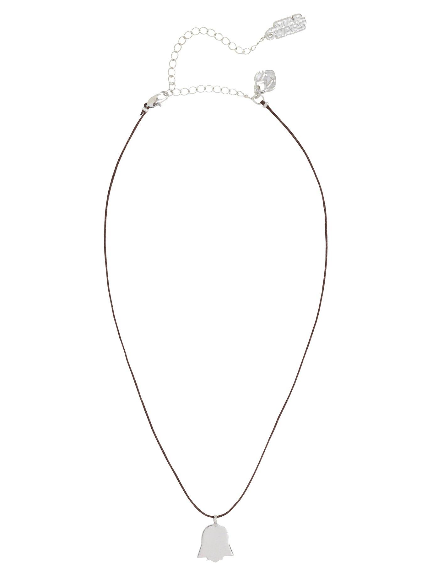 Star Wars Silver Silhouette Darth Vader Cord Necklace, , alternate