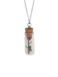 Disney Beauty And The Beast Rose Charm Cork Bottle Necklace, , alternate