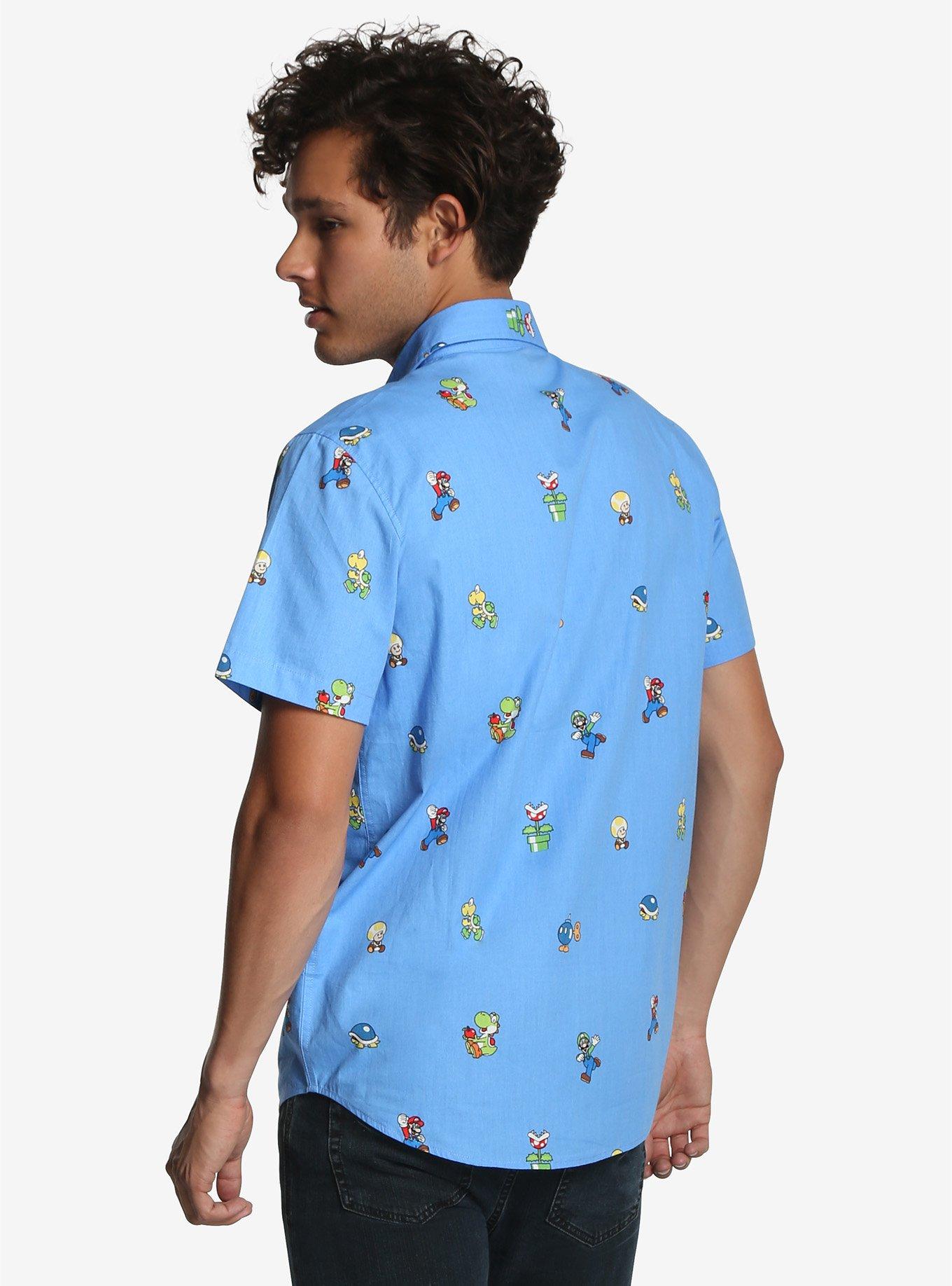Nintendo Super Mario Bros. Woven Button-Up, , alternate