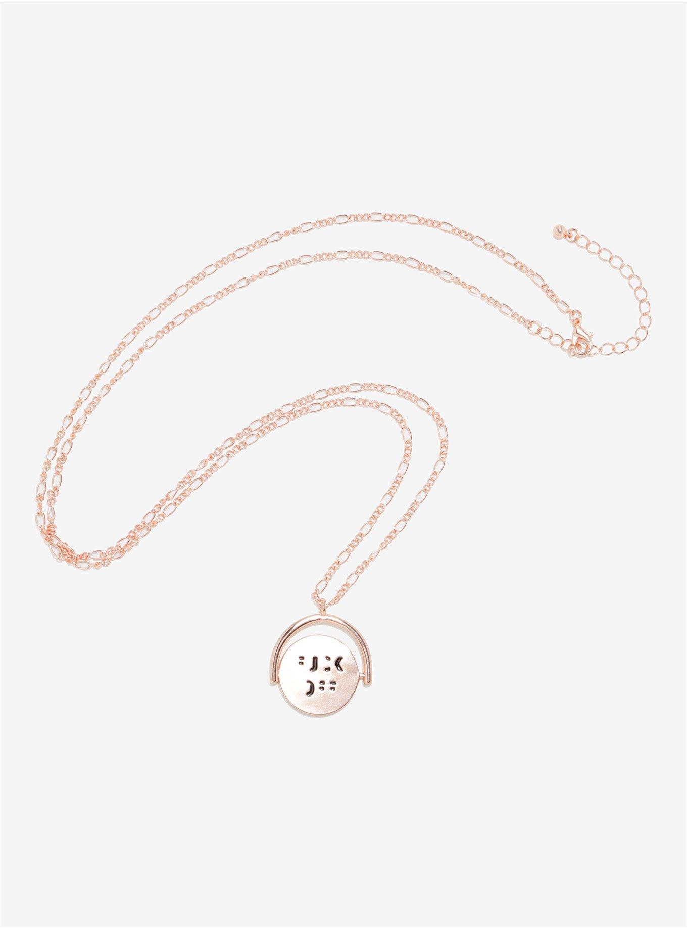 F Off Spinner Coin Rose Gold Necklace, , alternate