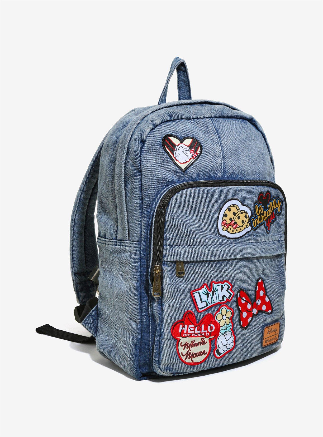 Loungefly Disney Minnie Mouse Denim Patch Backpack - BoxLunch Exclusive, , alternate
