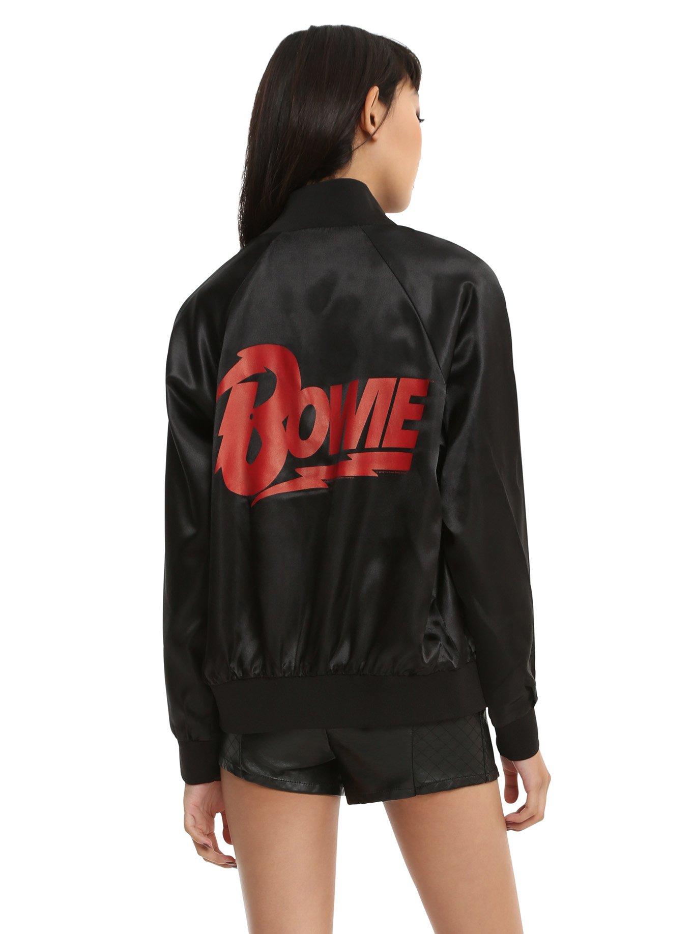 David Bowie Red Bowie Logo Girls Satin Souvenir Jacket, , alternate