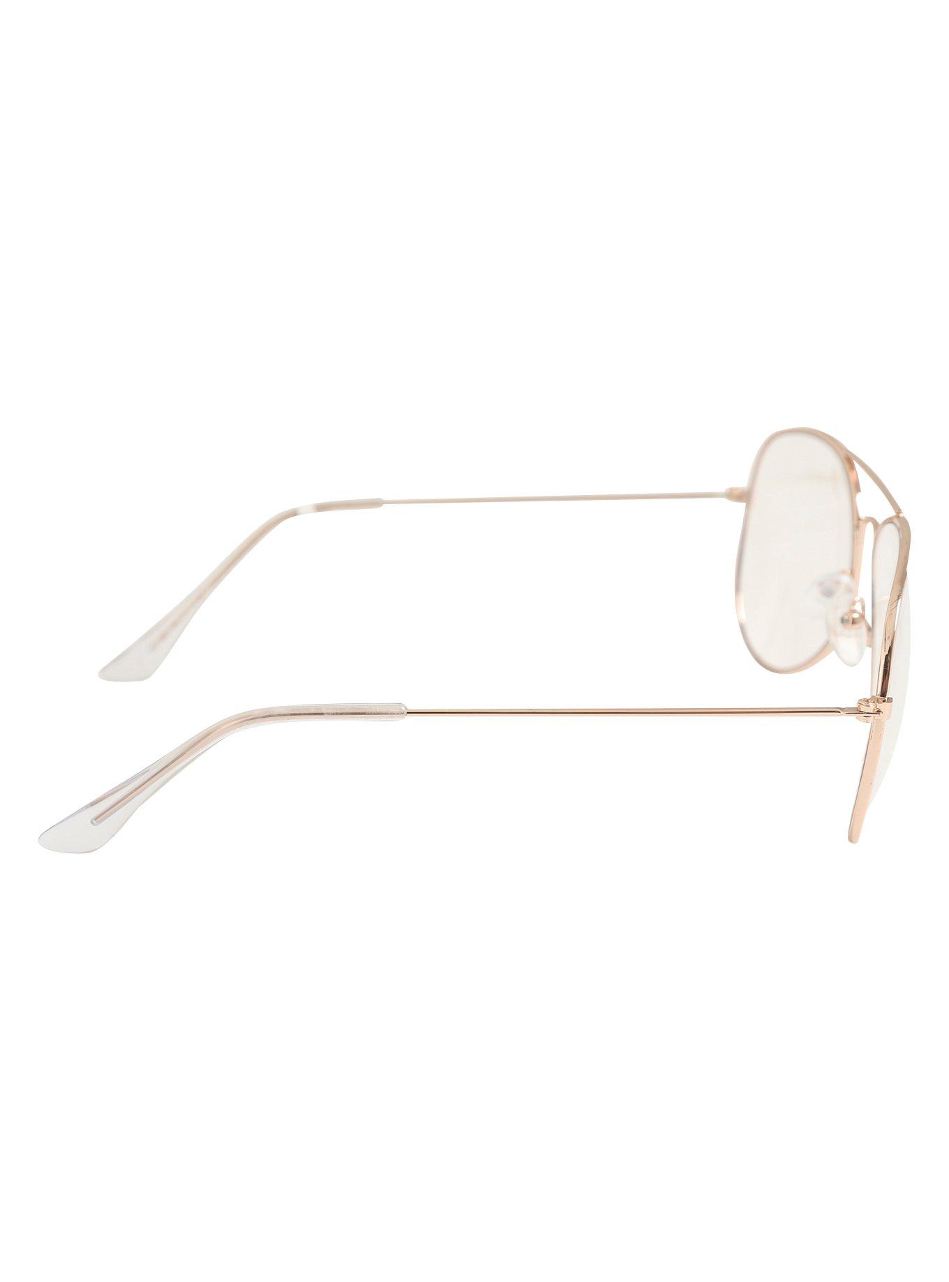 Clear Lens Aviator Sunglasses, , alternate